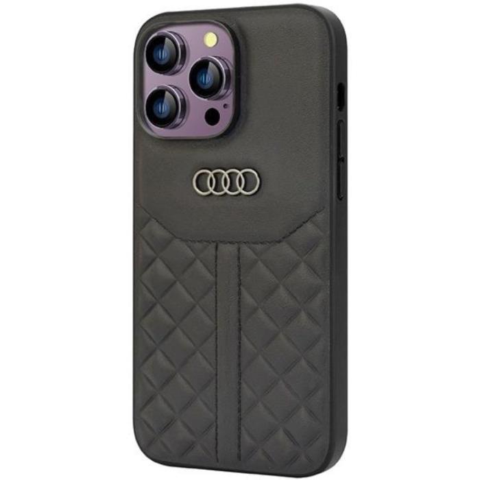 Audi - Audi iPhone 14 Pro Max Mobilskal Äkta Läder - Svart