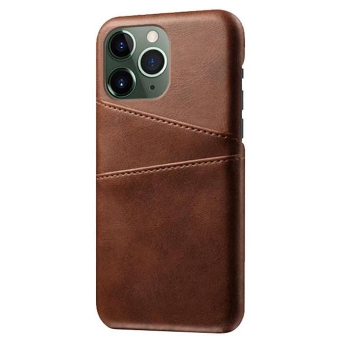 OEM - iPhone 15 Pro Max Mobilskal Korthållare PU-Läder - Brun