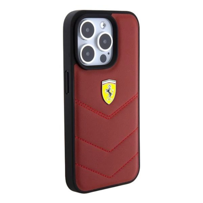 Ferrari - Ferrari iPhone 15 Pro Mobilskal Läder Stitched Lines