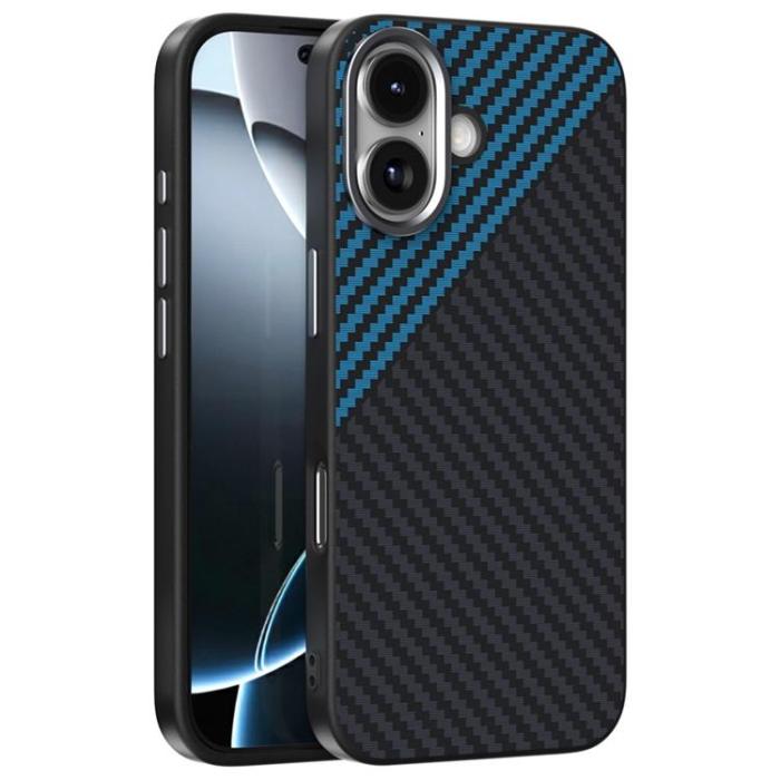 ABEEL - ABEEL iPhone 17 Mobilskal MagSafe Carbon Fiber - Svart / Blå