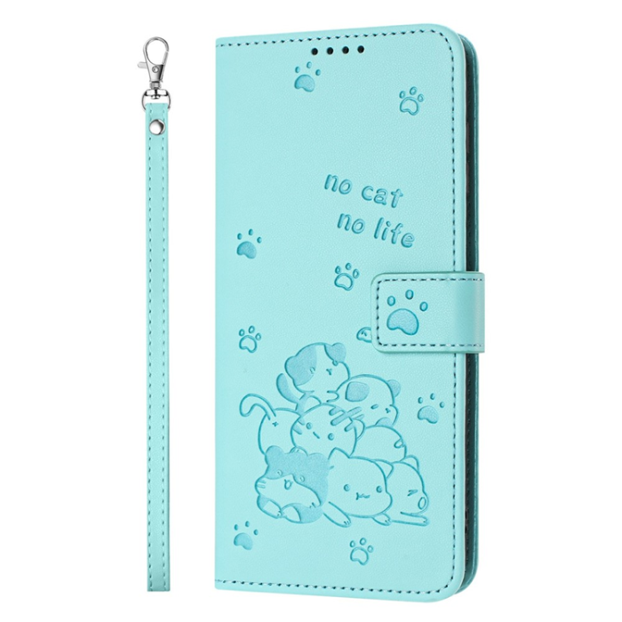 A-One Brand - Sony Xperia 1 VII Plånboksfodral Cats Imprint - Grön