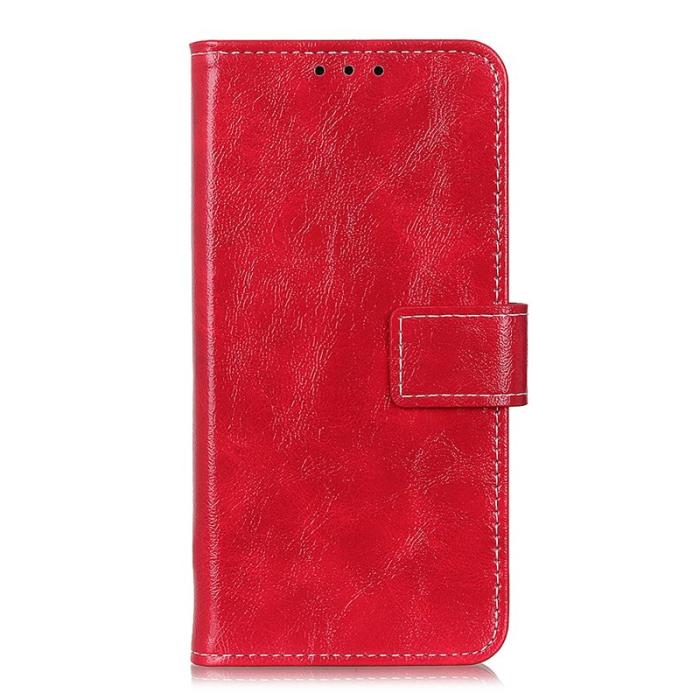 OEM - ABEEL Samsung Galaxy S26 Ultra Plånboksfodral Konstläder Crazy Horse - Röd