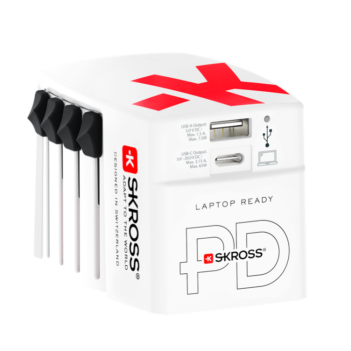 UTGATT1 - SKROSS Väggladdare USB-A/USB-C Med USB-C Kabel - Vit