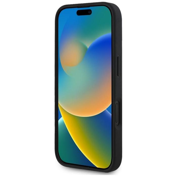 Guess - Guess iPhone 16 Mobilskal Grained Big 4G Small Classic Logo - Svart