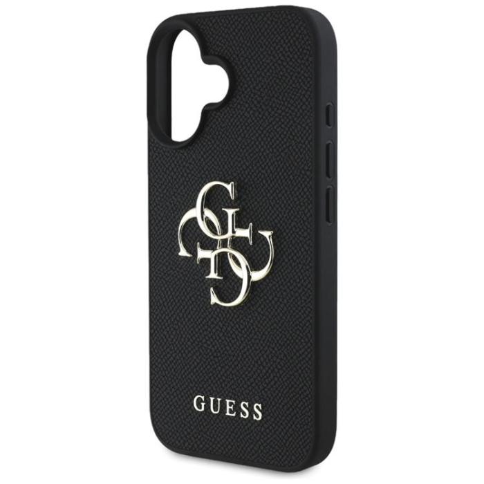 Guess - Guess iPhone 16 Mobilskal Grained Big 4G Small Classic Logo - Svart