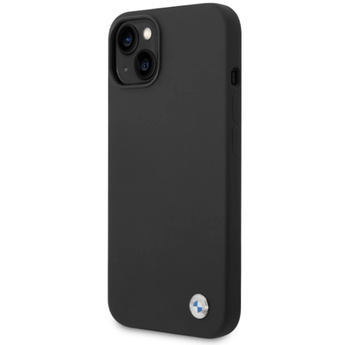 BMW - BMW iPhone 15/14/13 Mobilskal Silikon Metal Logo - Svart