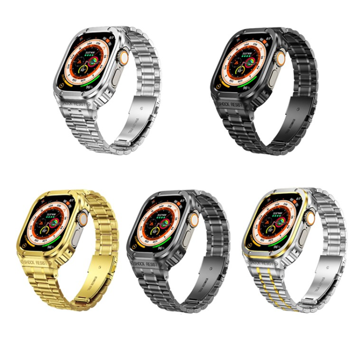 A-One Brand - Apple Watch Ultra (49mm) Armband Metall - Svart