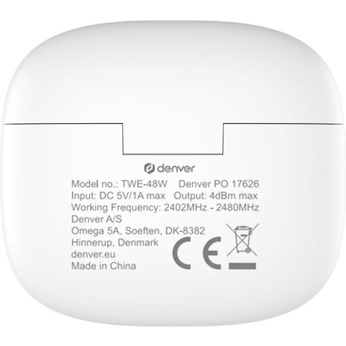 Denver - DENVER TWE-48W Trådlös Bluetooth Hörlur med Laddetui