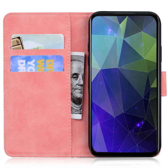 Taltech - iPhone 15 Pro Max Plånboksfodral Fjärilstryck - Rosa