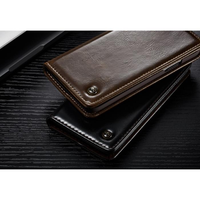UTGATT4 - Caseme Oil Wax Plånboksfodral till Apple iPhone XS / X - Svart