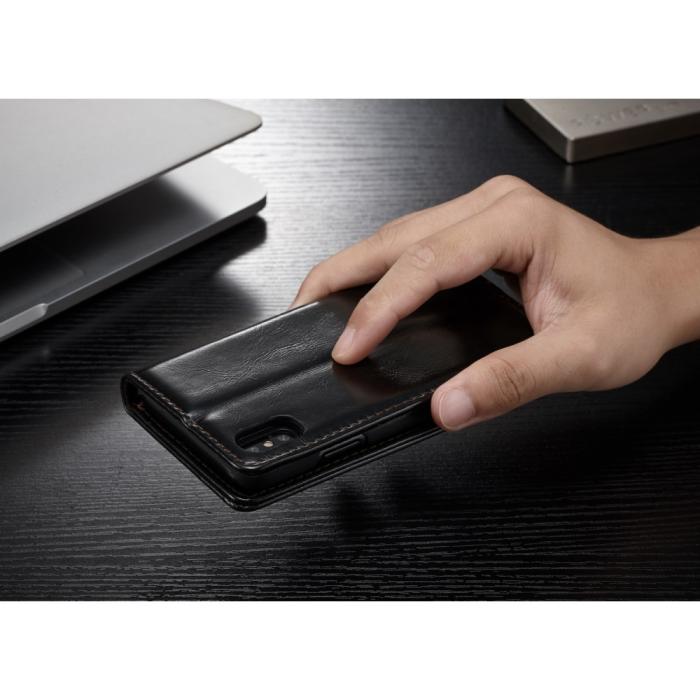 UTGATT4 - Caseme Oil Wax Plånboksfodral till Apple iPhone XS / X - Svart
