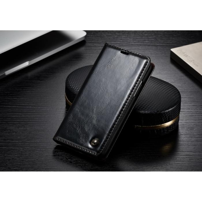 UTGATT4 - Caseme Oil Wax Plånboksfodral till Apple iPhone XS / X - Svart