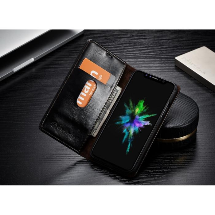 UTGATT4 - Caseme Oil Wax Plånboksfodral till Apple iPhone XS / X - Svart