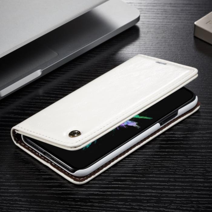 UTGATT4 - Caseme Oil Wax Plånboksfodral till Apple iPhone XS / X - Vit