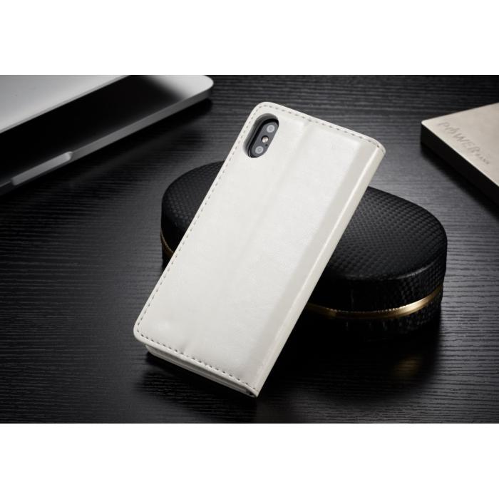 UTGATT4 - Caseme Oil Wax Plånboksfodral till Apple iPhone XS / X - Vit