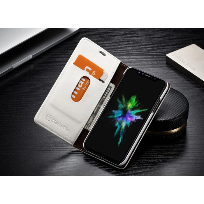 UTGATT4 - Caseme Oil Wax Plånboksfodral till Apple iPhone XS / X - Vit