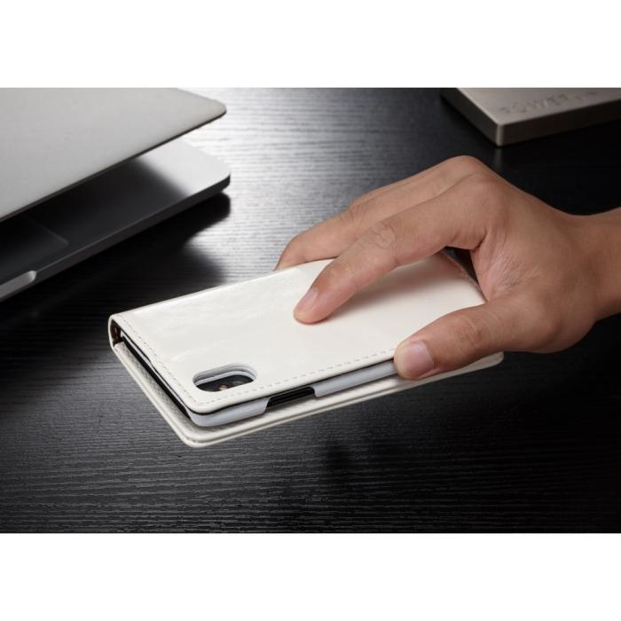 UTGATT4 - Caseme Oil Wax Plånboksfodral till Apple iPhone XS / X - Vit