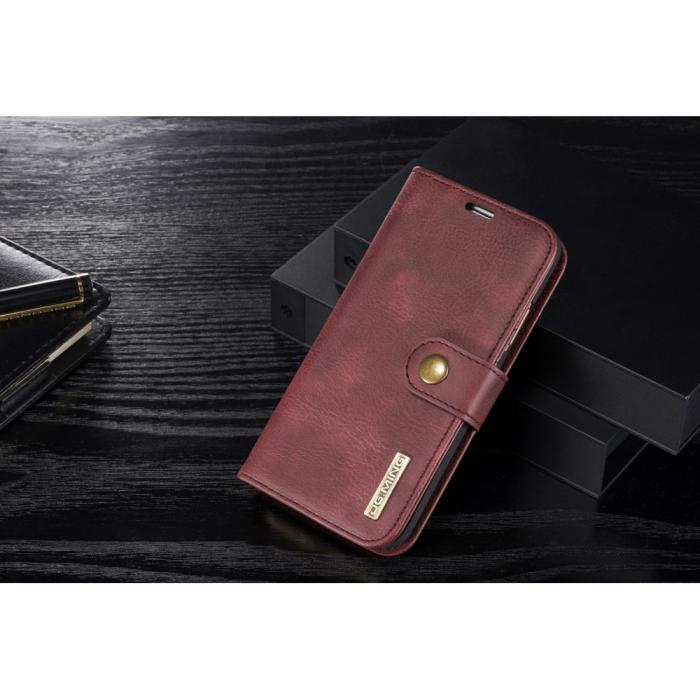 UTGATT1 - DG.MING 2 in 1 Split Plånboksfodral Apple iPhone XS / X - Röd