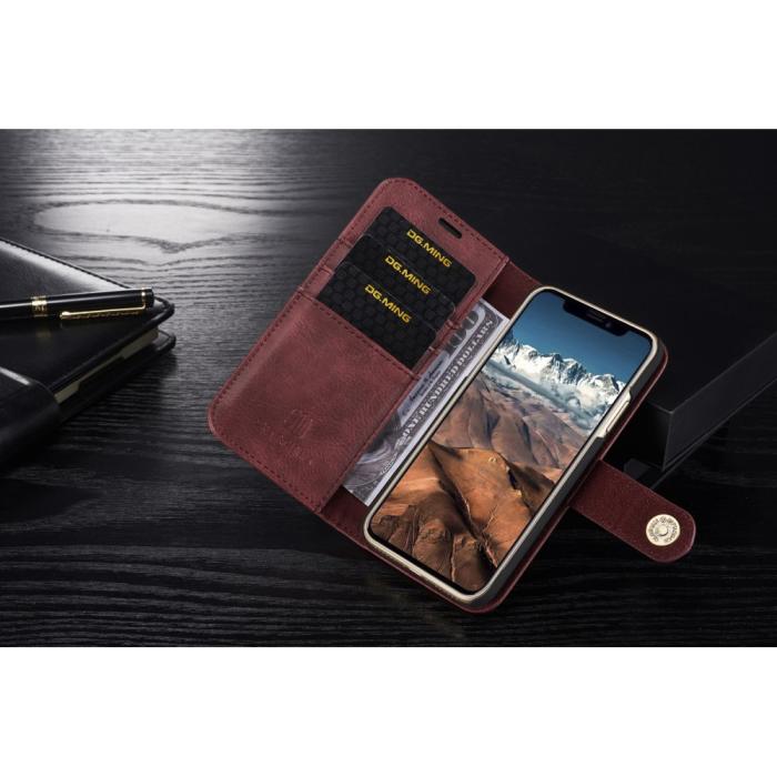 UTGATT1 - DG.MING 2 in 1 Split Plånboksfodral Apple iPhone XS / X - Röd
