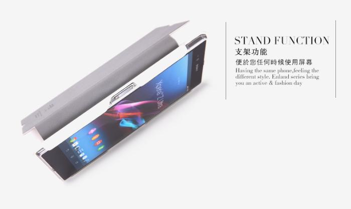 UTGATT5 - KLD Enland Smart Ultra-thin väska till Sony Xperia Z1 (Vit)