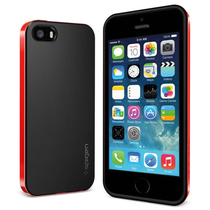 UTGATT5 - SPIGEN Neo Hybrid Skal till Apple iPhone 5S - Apple iPhone 5S/5 (Röd)