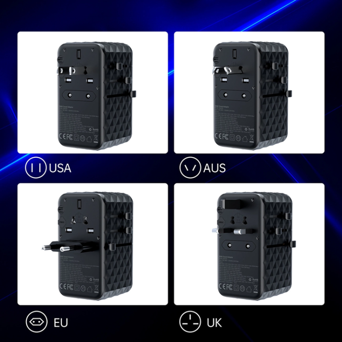 Choetech - Choetech Reseadapter 100W 2xUSB-C 2xUSB-A - Svart