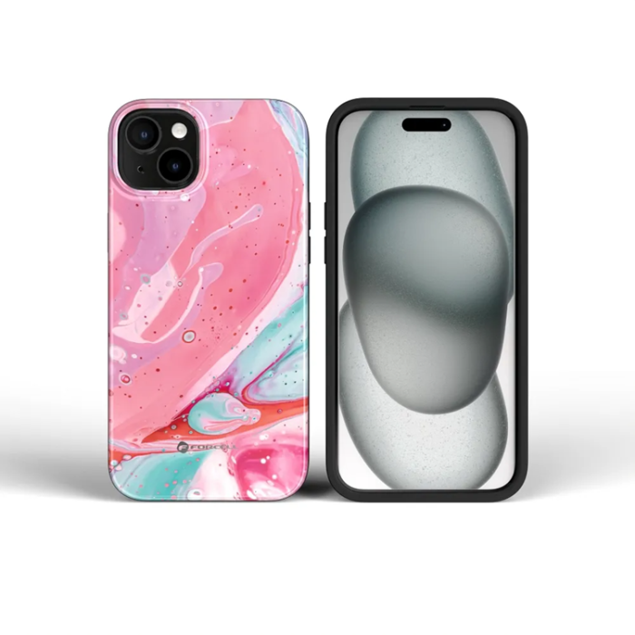 Forcell - Forcell iPhone 15 Mobilskal MagSafe Mirage - Rosa Marble