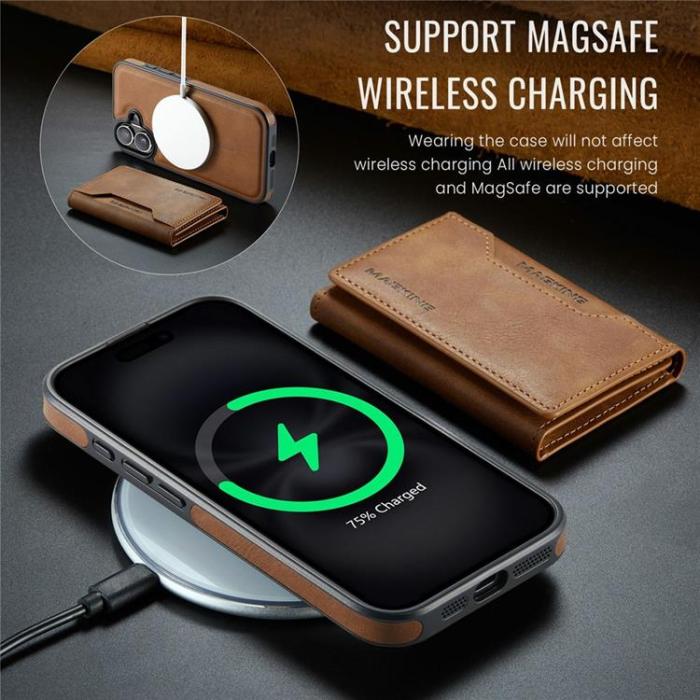 MAGKING - MAGKING iPhone 17 Mobilskal MagSafe Korthållare - Brun