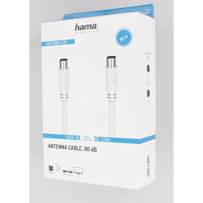 Hama - Hama Antennkabel 90dB 10m - Vit