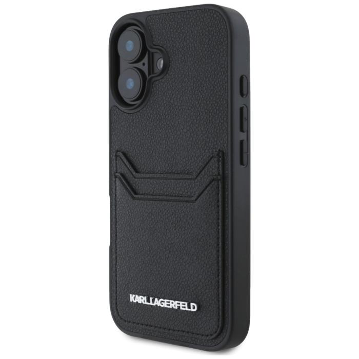 KARL LAGERFELD - Karl Lagerfeld Mobilskal till iPhone 16 MagSafe Grained Cardslot Metal Elong