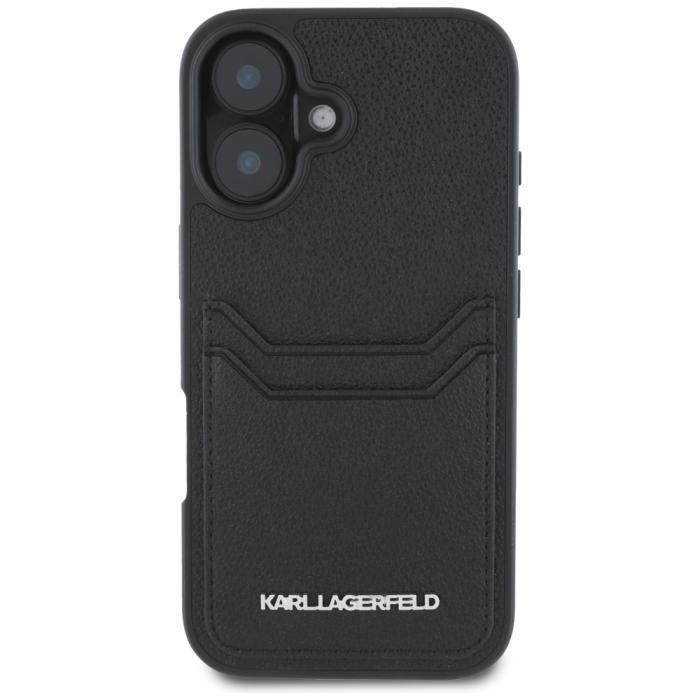 KARL LAGERFELD - Karl Lagerfeld Mobilskal till iPhone 16 MagSafe Grained Cardslot Metal Elong