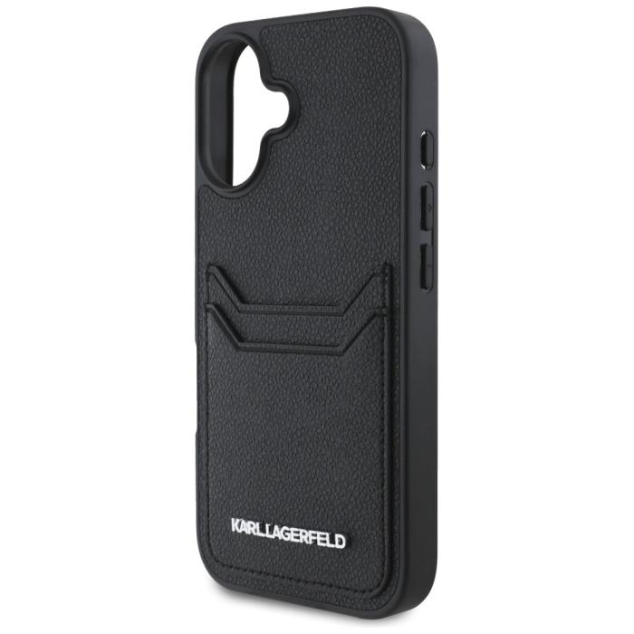 KARL LAGERFELD - Karl Lagerfeld Mobilskal till iPhone 16 MagSafe Grained Cardslot Metal Elong
