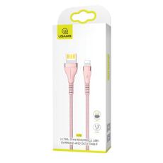 USAMS - USAMS U33 Lightning Kabel flätad 1,2 m 2A SJ360USB03 - Rosa