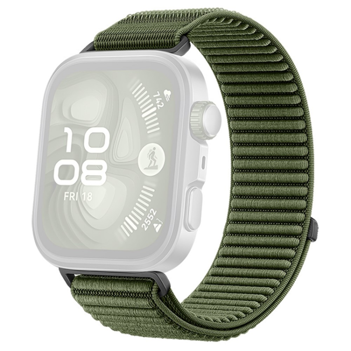 A-One Brand - Huawei Watch Fit 4/Fit 4 Pro Armband Magic Tape Nylon - Mörkgrön