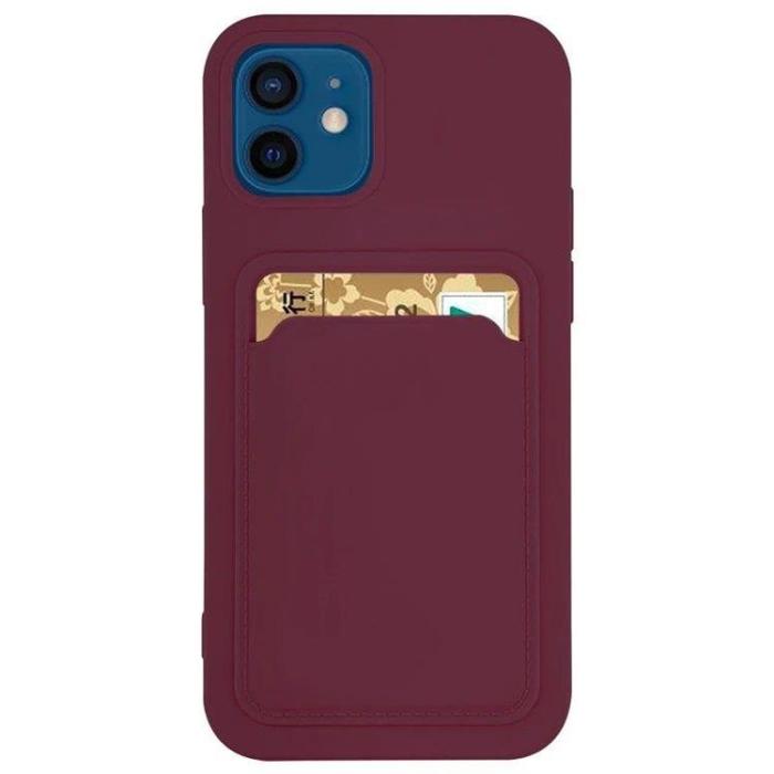 Ruhtel - Silicone Korthållare Skal iPhone XS Max - Vinröd