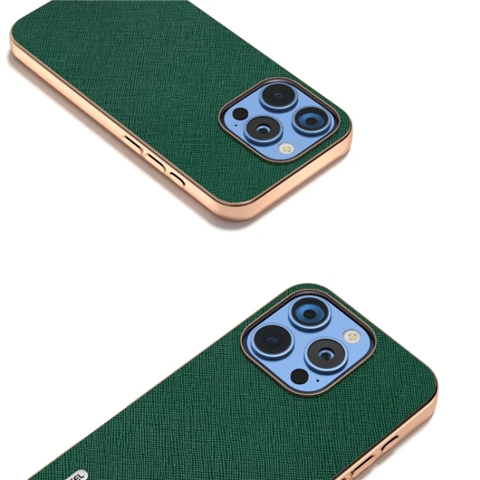 ABEEL - Abeel iPhone 16 Pro Mobilskal Äkta Läder Cross Texture - Grön