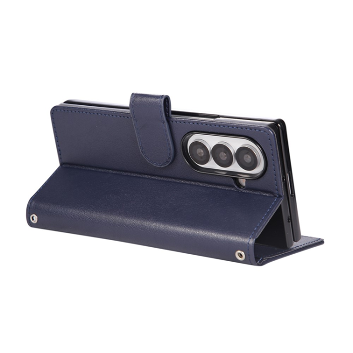 A-One Brand - Galaxy Z Fold7 Plånboksfodral Med Handledsrem - Blå