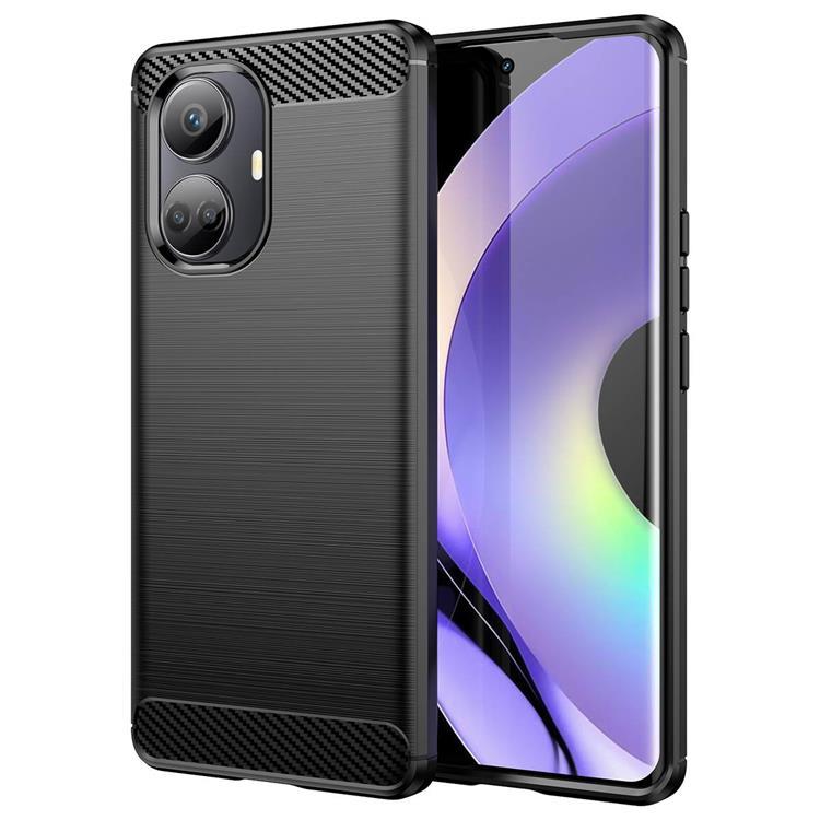 Realme 10 Pro Skal Silicone Carbon - Svart