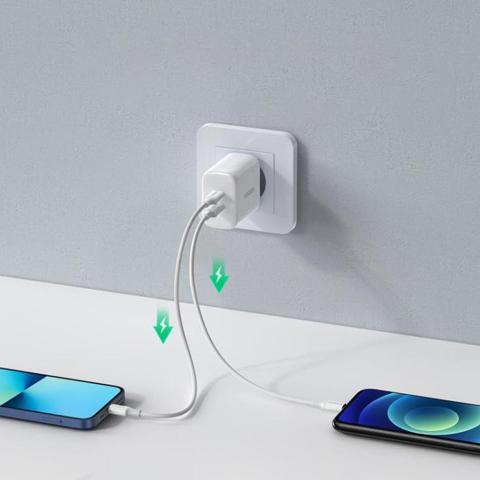 Ugreen - Ugreen Väggladdare 2x USB-C 40W Power Delivery - Vit