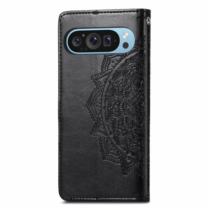 A-One Brand - Google Pixel 10/10 Pro Plånboksfodral Mandala Flower - Svart