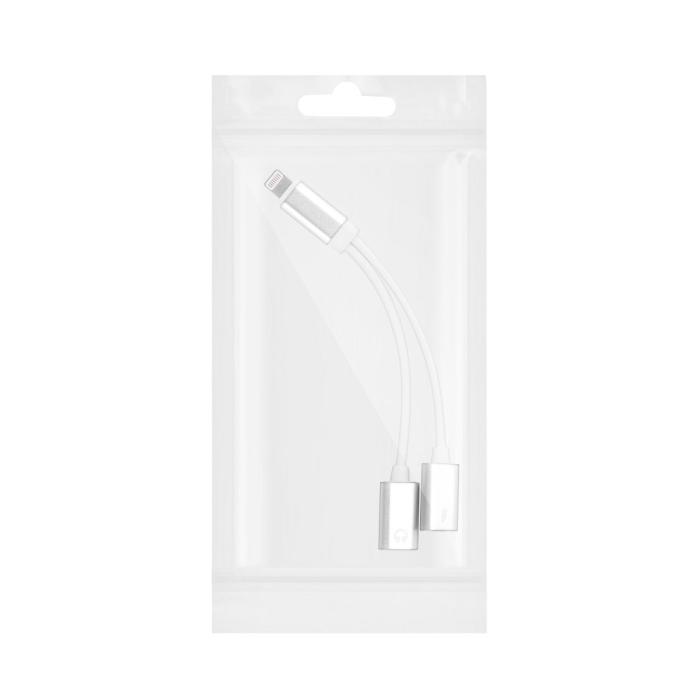 Forcell - Adapter HF/audio Lightning-to-Lightning - Svart/Silver