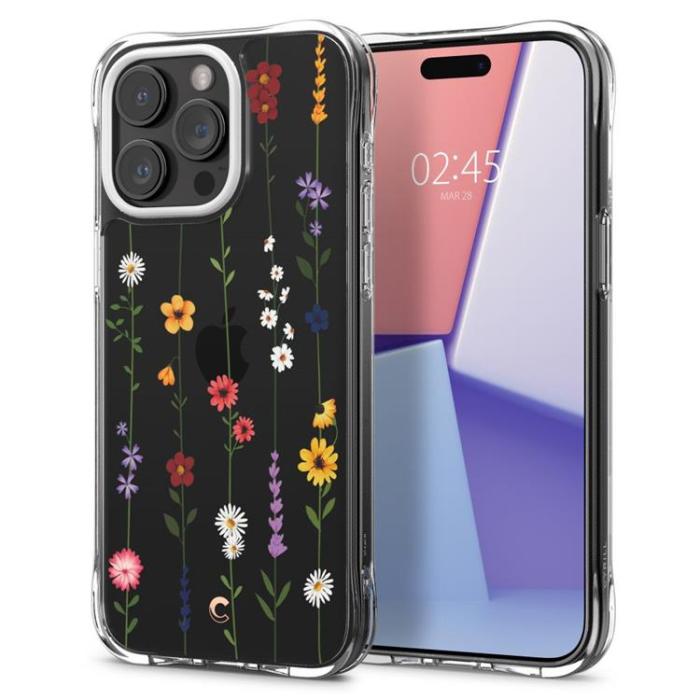 UTGATT - Spigen iPhone 15 Pro Mobilskal Magsafe Cyrill - Flower Garden