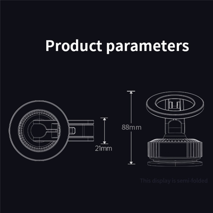 A-One Brand - Bilhållare Instrumentbräda Magnetisk Foldable Z25 - Svart