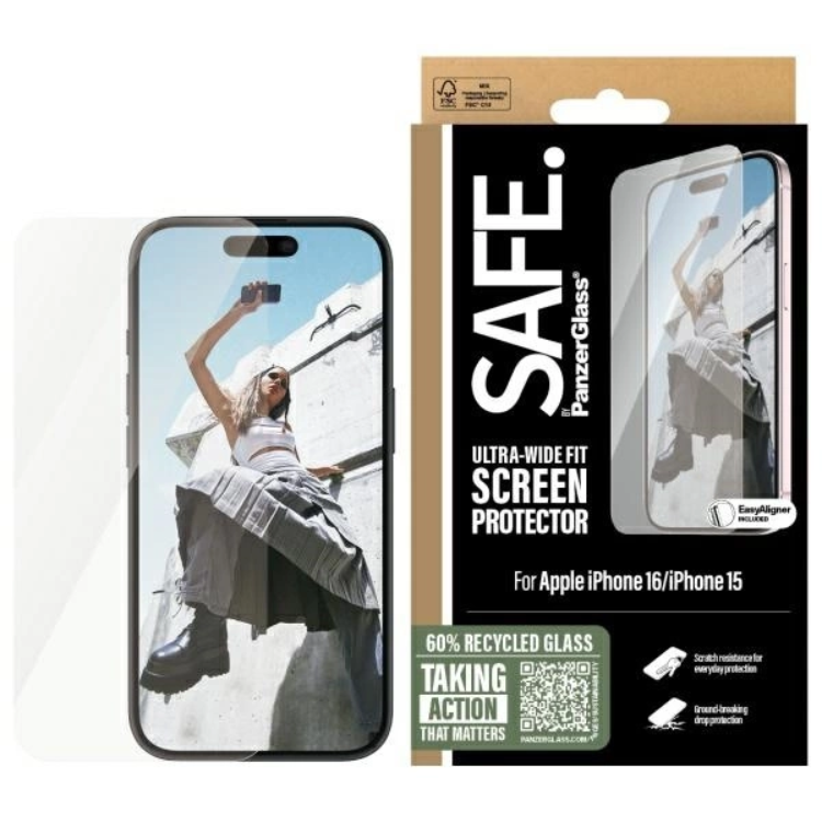 SAFE by PanzerGlass iPhone 16 Plastfilm Skärmskydd Ultra-Wide | 5468 | AlltMobil