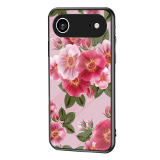 A-One Brand - iPhone Air Mobilskal Floral Pattern TPU + Härdat Glas - Rosa