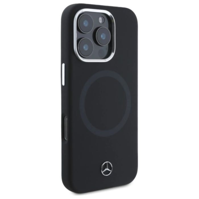 Mercedes - Mercedes iPhone 16 Pro Max Mobilskal MagSafe Silikon Tonal Logo - Svart