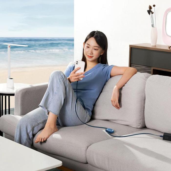 UTGATT1 - Baseus Retractable 3in1 microUSB Typ-C Lightning Kabel 1.1m - Blå