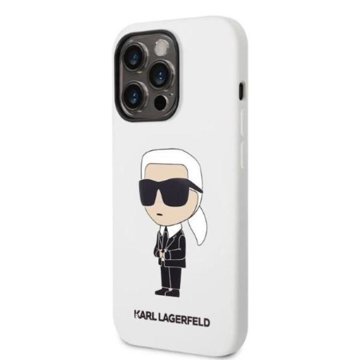 KARL LAGERFELD - Karl Lagerfeld iPhone 14 Pro Max Skal Silicone Ikonik - Vit