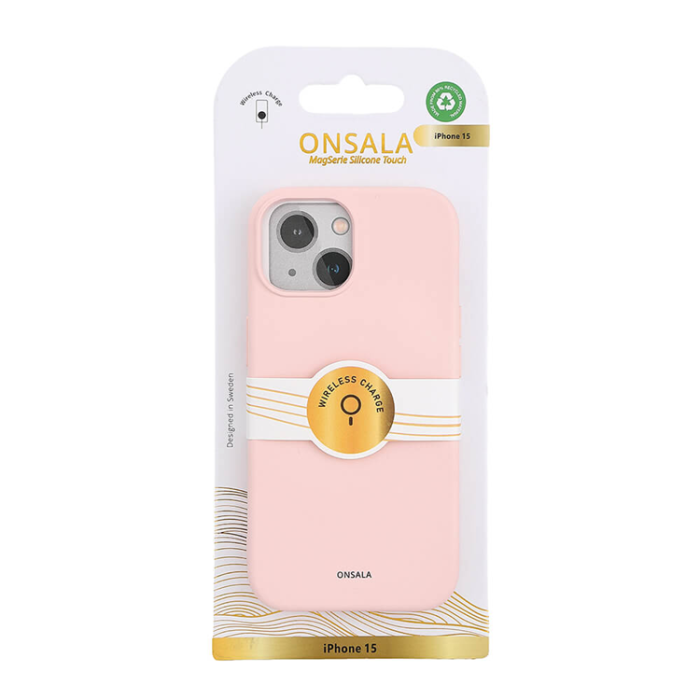 Onsala - Onsala iPhone 15 Mobilskal MagSafe Silikon - Rosa
