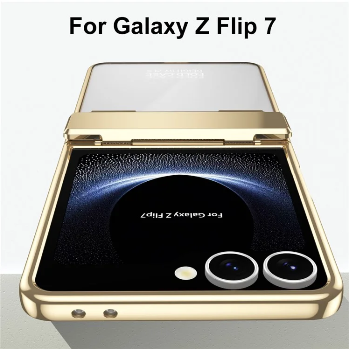 A-One Brand - Galaxy Z Flip 7 Mobilskal Electroplating med skärmskydd - Guld